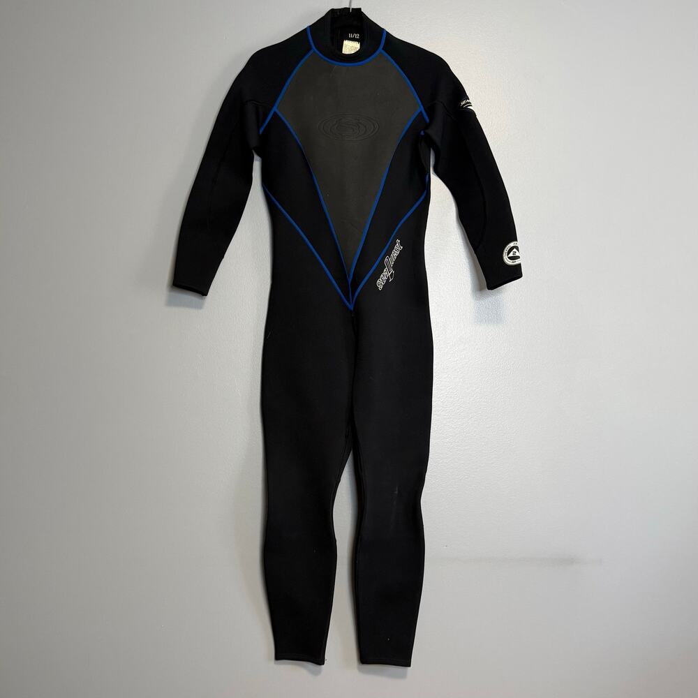 SeaQuest Women’s 2MM Full Wetsuit Black Blue 11/12